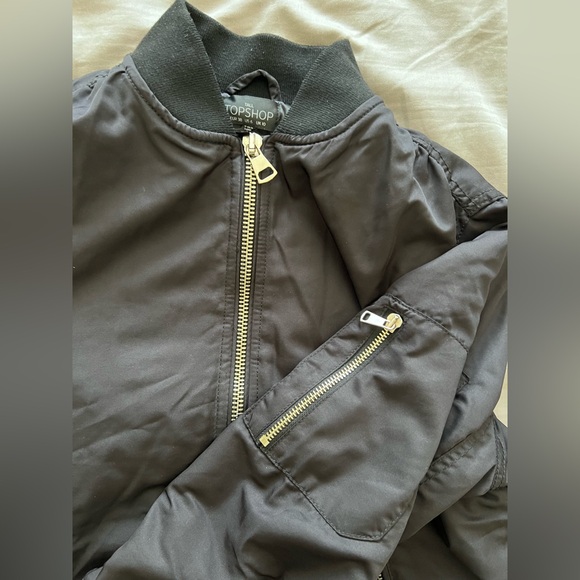 Topshop Black Bomber Jacket - Picture 3 of 6